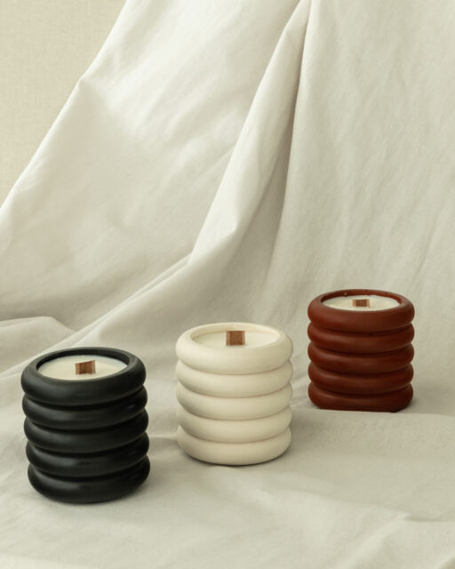 Bougie Gypse Courbes - Ideon Création